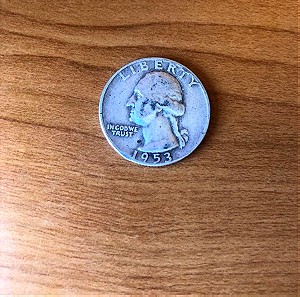 Ασημένιο νόμισμα 1/4 του δολαρίου του 1953