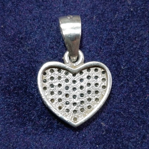 Heart-shaped pendant with cubic zirconia, 925 silver