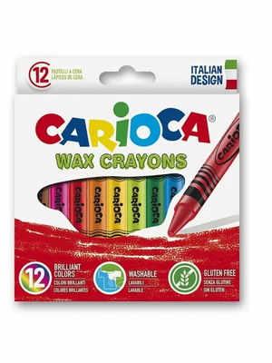 Carioca Wax Crayons Giant Set 12 Colors new