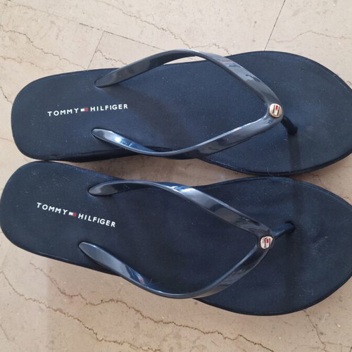 Tommy Hilfiger high platform sandals like new, size 41, white and blue