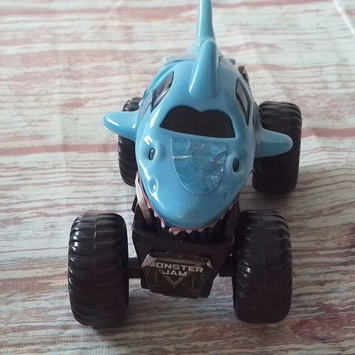 Monster Jam Feld Motors Sports Blue Shark Car Mud figure used 2019