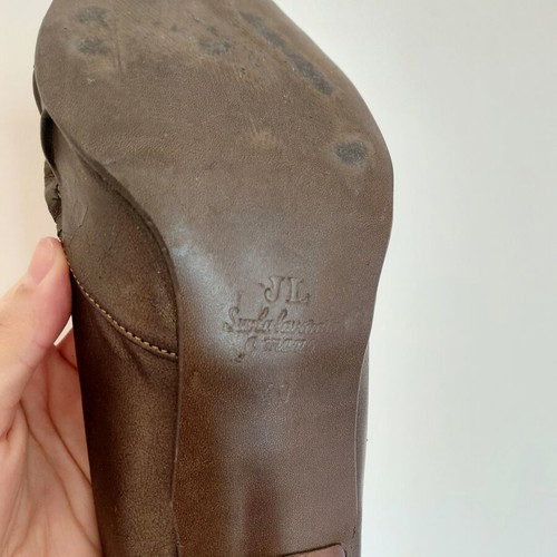 Leather brown pumps used, size 40