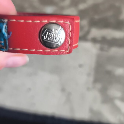 Paul Frank leather bracelet like new, red