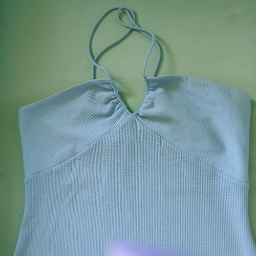 Mango crisscross strap dress blue like new, size large