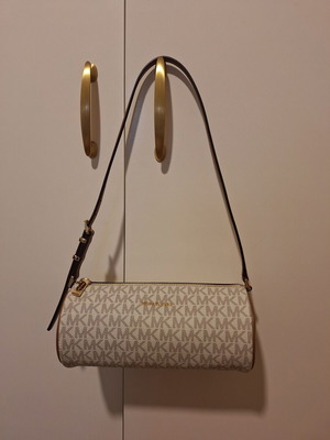 Michael Kors wristlet bag, white and gold