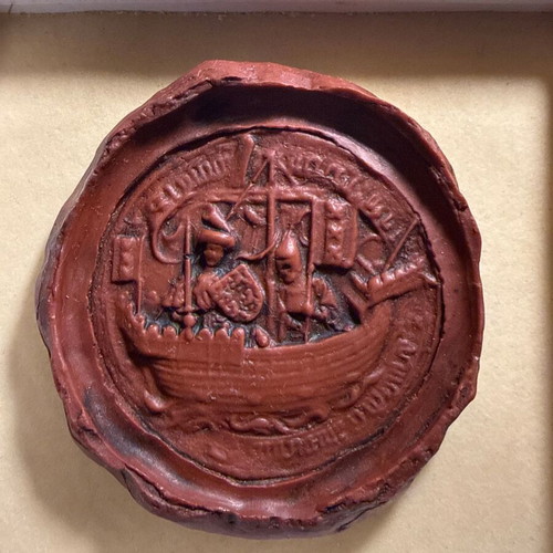 Collectible box with historic Amsterdam city seal 1416, new