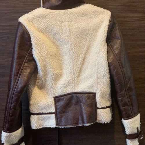 Jacket new, white and brown, size S