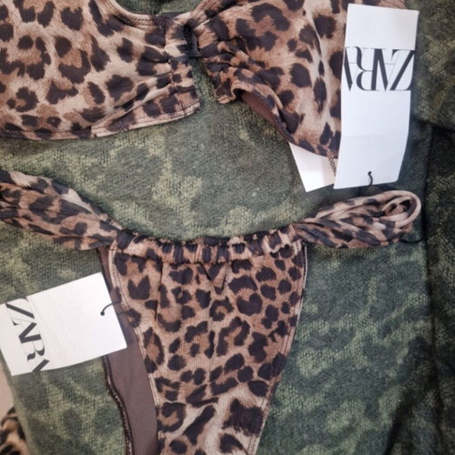 Zara leopard print swimsuit size S new