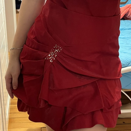 Mini skirt and bustier set like new, red