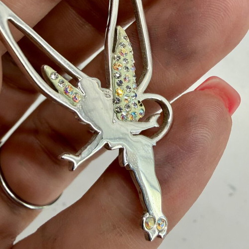 Swarovski Tinker Bell necklace with crystals, silver tone