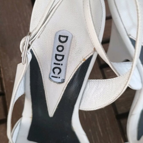 High sandals used, size 37.5, white, 12 cm heel