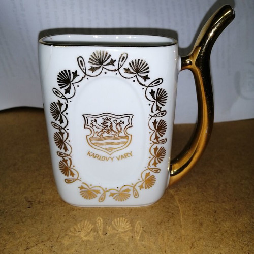 Porcelain Mug from Karlovy Vary with Gold Details used