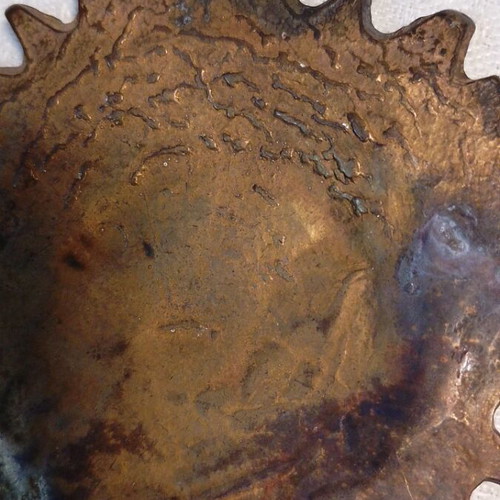 Sun wall decoration vintage metal used