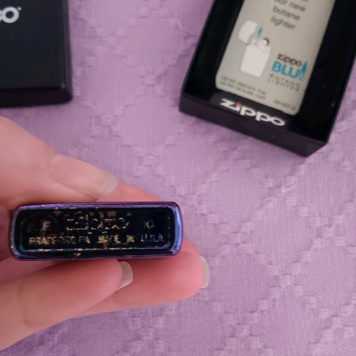 Zippo lighter purple tribal used with color wear