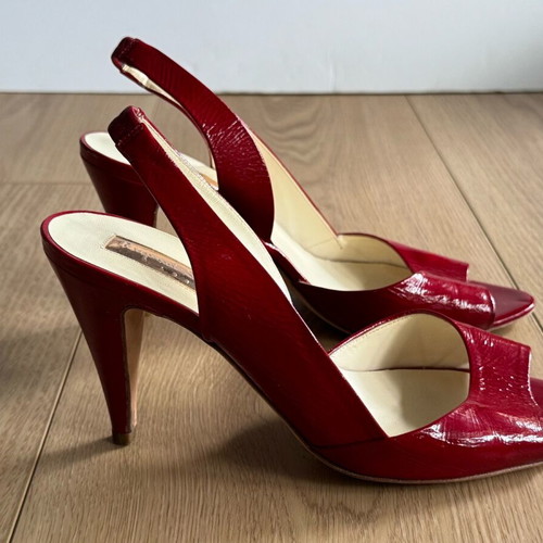 Rupert Sanderson Vogue Heels size 38 red patent leather used
