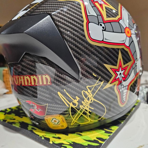 Vcan Isle of Man Road Racing Helmet with John Mc Guinness Signature new