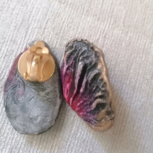 Impressive earrings like new, handmade from polymer clay