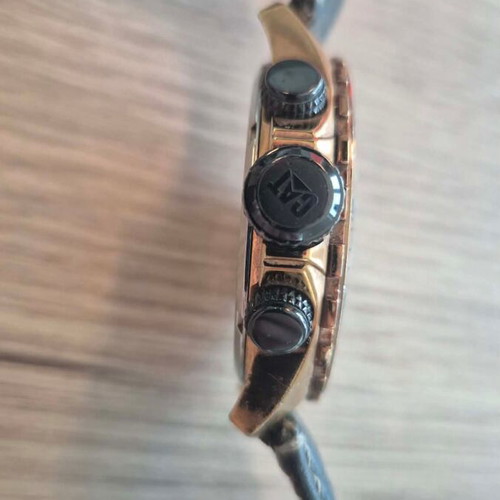 CAT men's watch used with leather strap, black and gold tone
