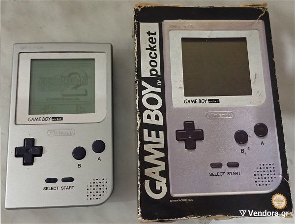  Game Boy pocket sto kouti tou, komple, aristi katastasi, gia sillekti