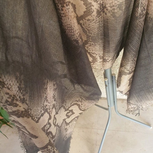 Scarf like new, 2 meters long, gray and beige