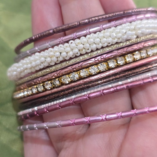Bracelets new, pink and multicolor, all together