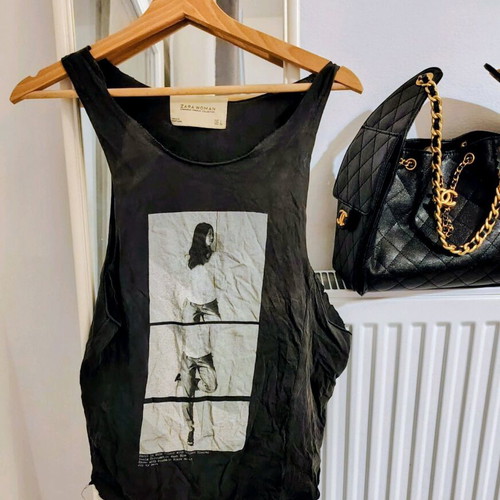 Zara sleeveless blouse black like new, size M