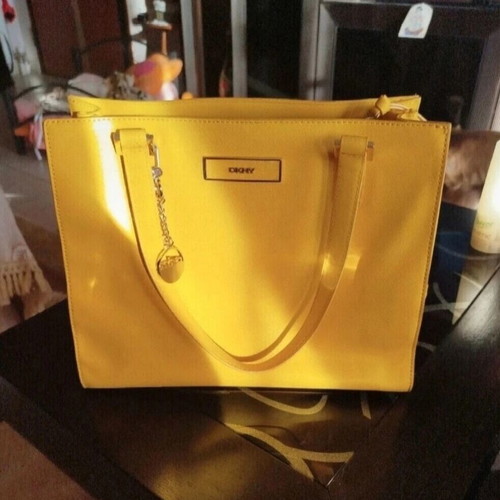 DKNY shoulder bag used, yellow leather