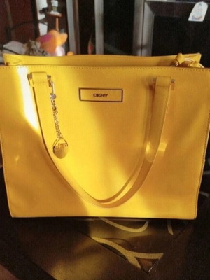 DKNY shoulder bag used, yellow leather