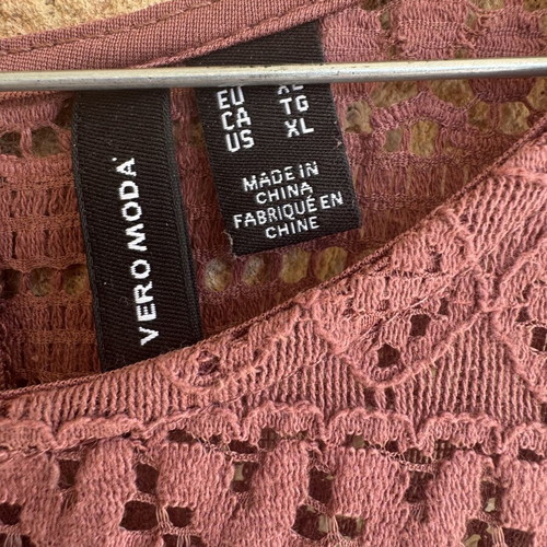Vero Moda Dusty Rose Lace Sleeveless Dress XL like new
