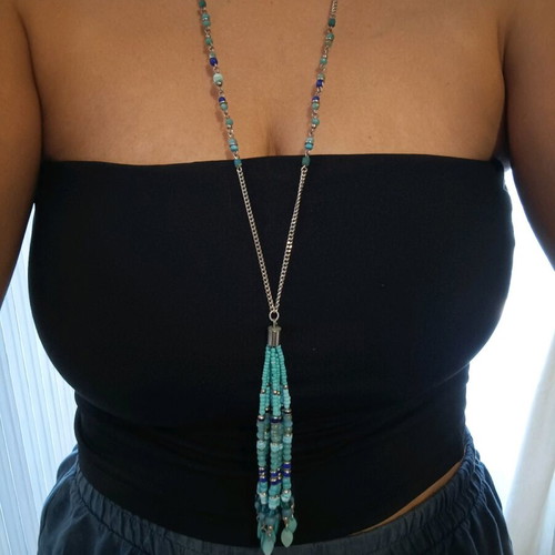 Summer jewelry set used, turquoise and silver, pack of 6