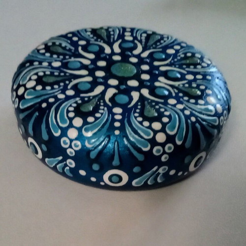 Handmade Mandala Stone new, decorative plaster with mandala design
