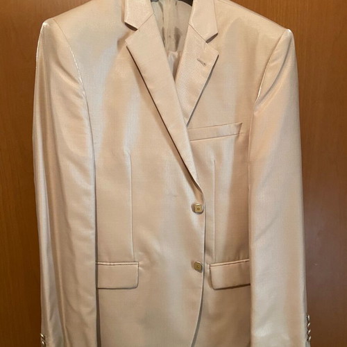 Lame suit with trousers set like new, beige, size XL