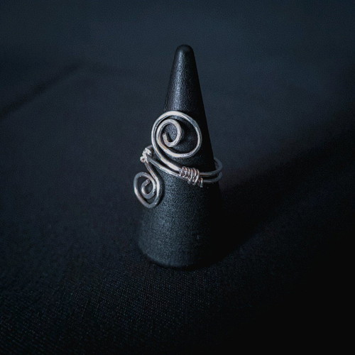 Spiral ring new, handmade forged with 925 silver