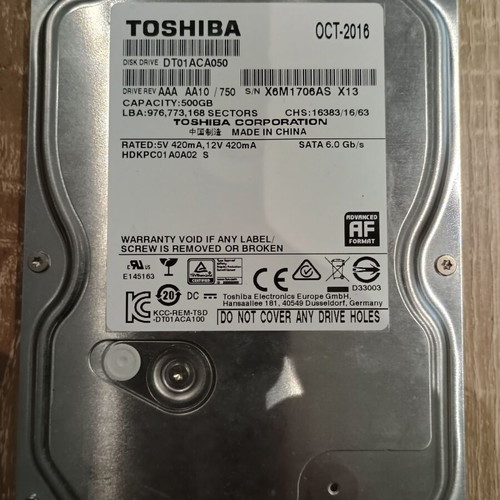 HDD 3.5'' Toshiba 500GB like new