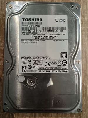 HDD 3.5'' Toshiba 500GB like new