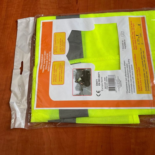 Safety vest with reflective strips new, yellow