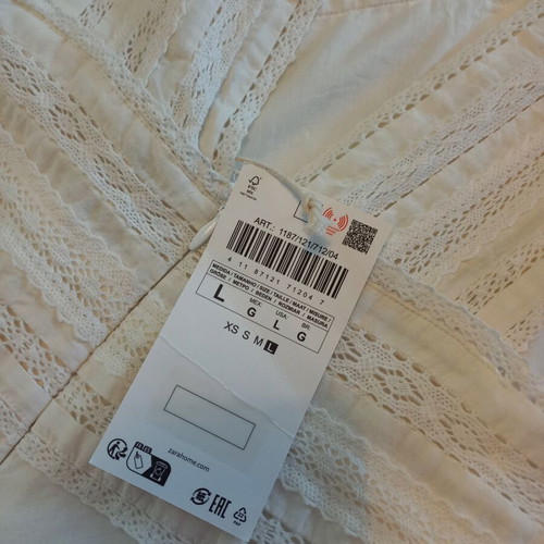 Zara Home maxi nightgown, size L, soft cotton, ecru