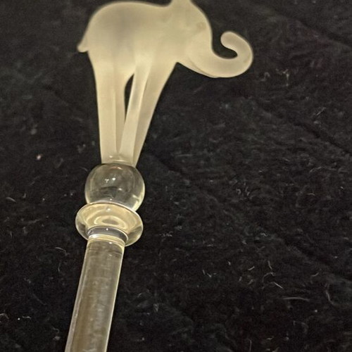 Crystal drink stirrers with animals, set of 4, new