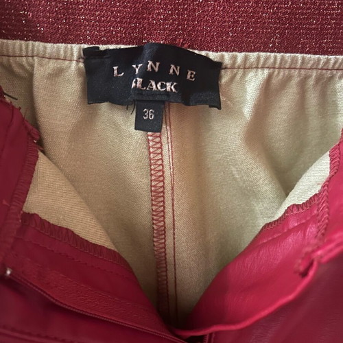 Lynne women's pants with leather look like new, red