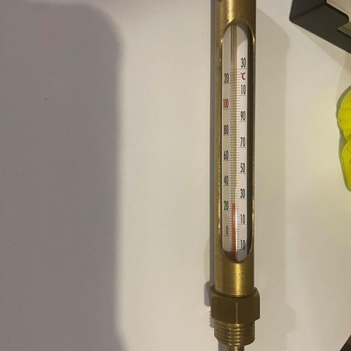 Gas thermometer vertical used, metal