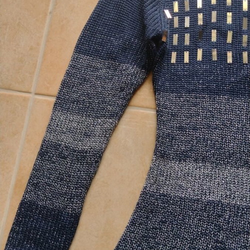 Knitted dress dark blue handmade, size Small-Medium, new