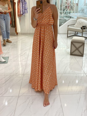 Be A Bee Couture maxi dress like new, XS/S, orange print
