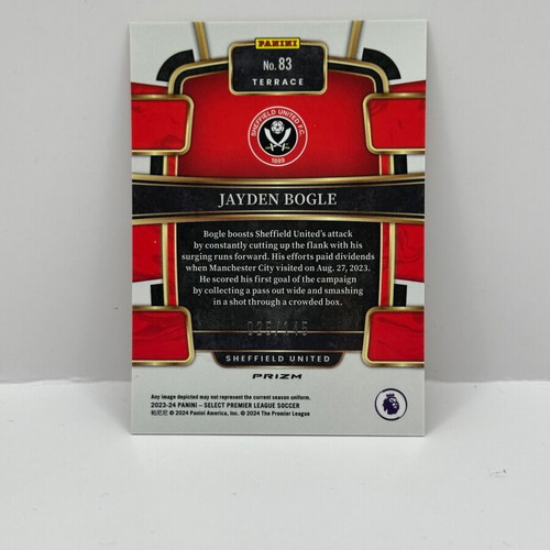 2023-24 Select Premier League Jayden Bogle Orange Ice RC Sheffield United card new