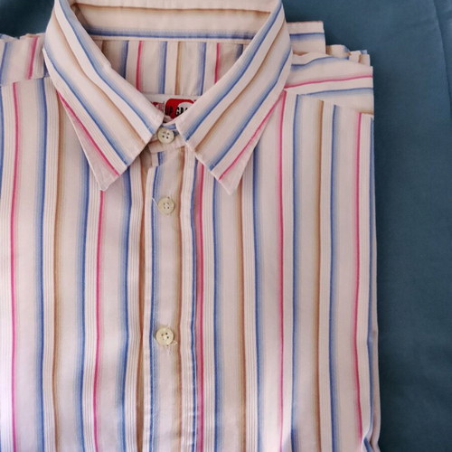 Men's L Upgrade shirt like new, beige multicolor