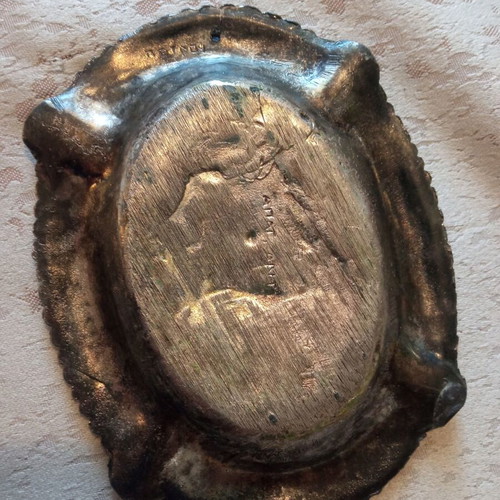 Vintage Gianniotiko Silver-Plated Filigree Ashtray by Petrou