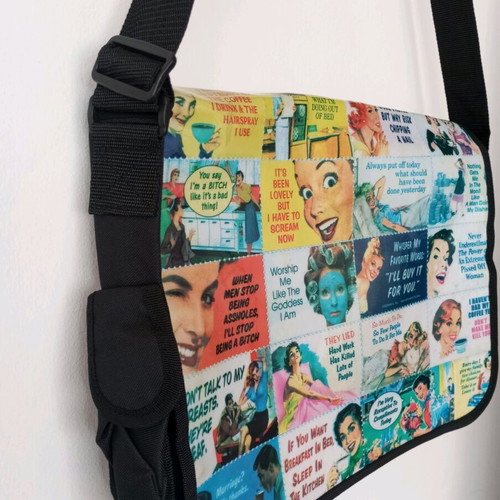 Vintage Comic & Retro Quotes Pop Art Messenger Laptop Bag