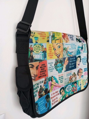 Vintage Comic & Retro Quotes Pop Art Messenger Laptop Bag