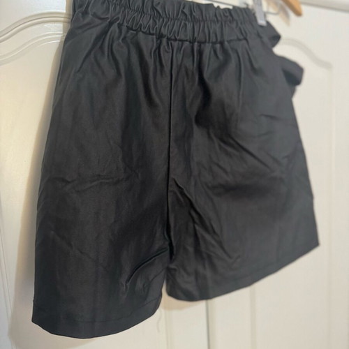 Skirt-shorts black soft fabric like new, matte leather imitation