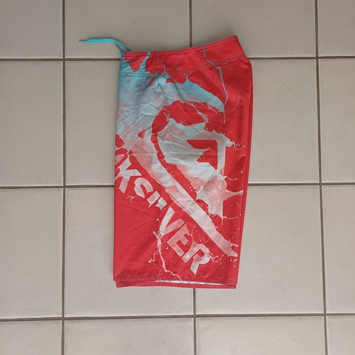 Quiksilver boardshort swim trunks like new, size 30, red and turquoise