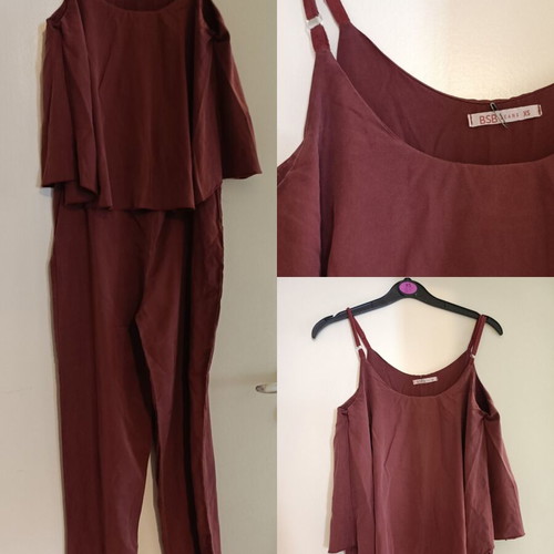 BSB one-piece jumpsuit new, size XS-S, brown and red